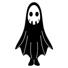 A ghost in a cute costume silhouette vector Illustration