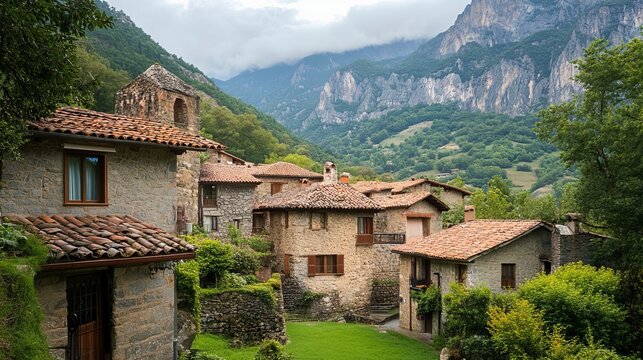 The village of Bulnes in Spain is a picturesque and remote mountain hamlet nestled in the heart of the Picos de Europa National Park. 