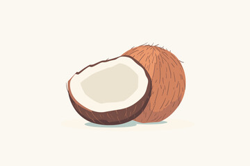 coconut on white background