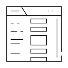 web form registration line icon vector. web form registration sign. isolated contour symbol black illustration