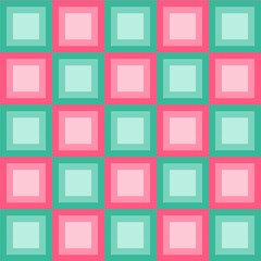 Seamless pattern with colorful squares.Geometric seamless pattern.Repeat pattern with green and red square for Christmas.Vector graphic abstract background.