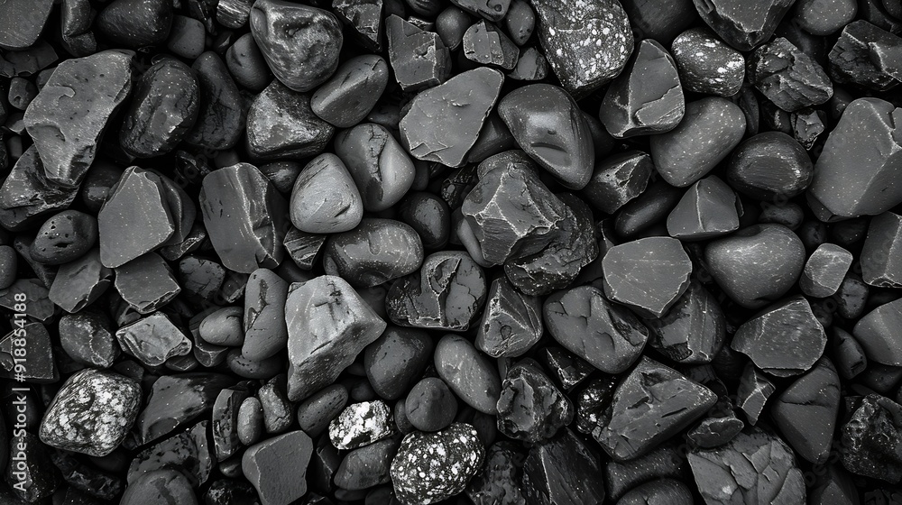 Aufkleber small stone texture for background gravel texture surface of small pebble stone black and white : ge