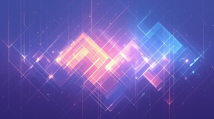 Fototapeta premium Abstract Digital Art with Neon Lines