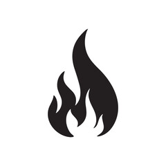 Fire silhouette. Detailed fire print for t-shirt, banner, logo design. Fire picture isolated on white background. Vector illustration