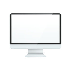 A minimalistic flat-screen monitor with a blank white display. Vector