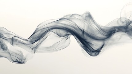 Fototapeta premium Smoke trails in an abstract form, organic shapes, mysterious and elegant.