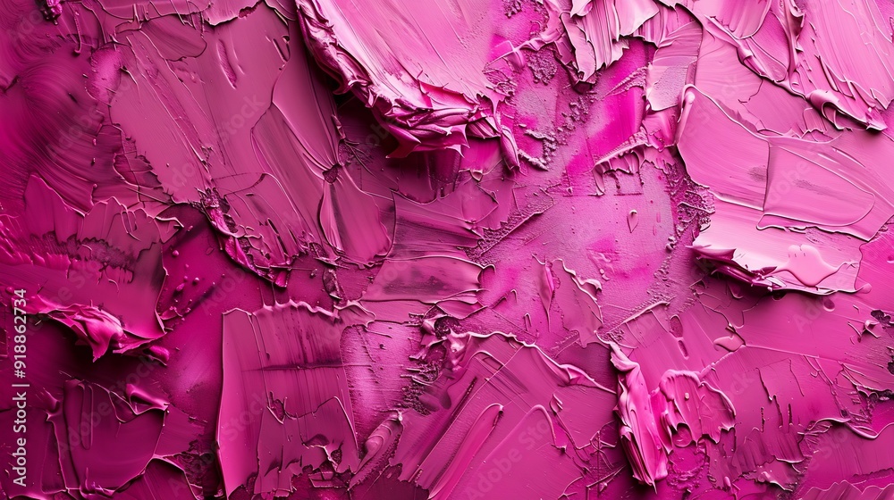 Aufkleber Abstract viva magenta painted texture as background with copy space Shiny pattern in trendy color 2023 year Viva Magenta Vintage blank backdrop : Generative AI