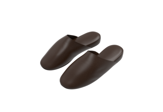leather sandal top view with shadow 3d render