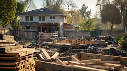 Fototapeta premium Backyard Construction Day View : Generative AI