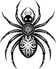 spider silhouette illustration black and white