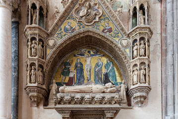 Stone sarcophagus in Basilica dei Santi Giovanni e Paolo