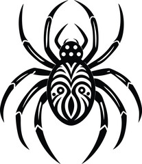 spider silhouette illustration black and white