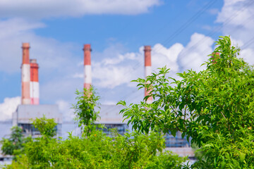 Green Eco Coal Power Plant. Green Electricity Industry for Nature Sustainable, Energy Saving,...