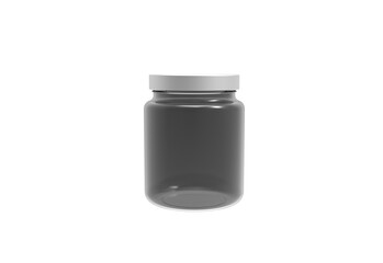 plastic jar front view without shadow 3d render