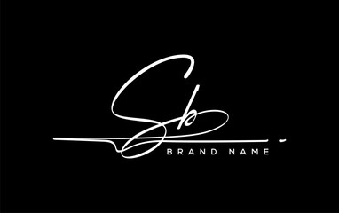SB  letter beauty handwriting vector logo.