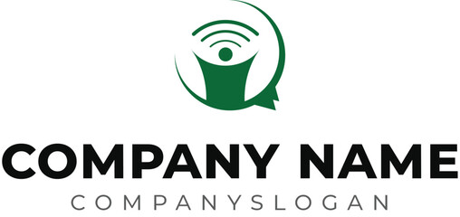 Man speech logo, head logo, message logo