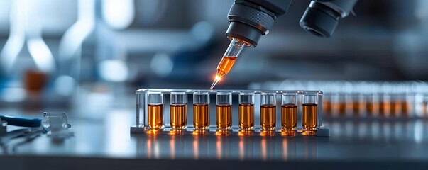 High-tech gene therapy laboratory, treating genetic diseases with advanced tools, digital vibe, split-complementary colors