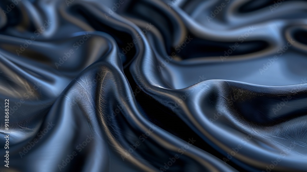Leinwandbilder black gray satin dark fabric texture luxurious shiny that is abstract silk cloth panorama background