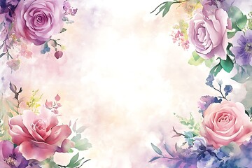 Watercolor Floral Border Design