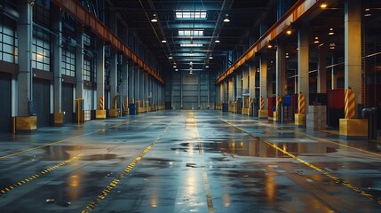 Obraz premium Empty warehouse interior From the Offset Collection : Generative AI