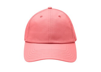 Front view of pink baseball caps mockup on white background, with space for your logo or design. Mock-up for branding.