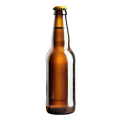 A tall, brown beer bottle with a classic design, perfect for showcasing beverages or brewery products.