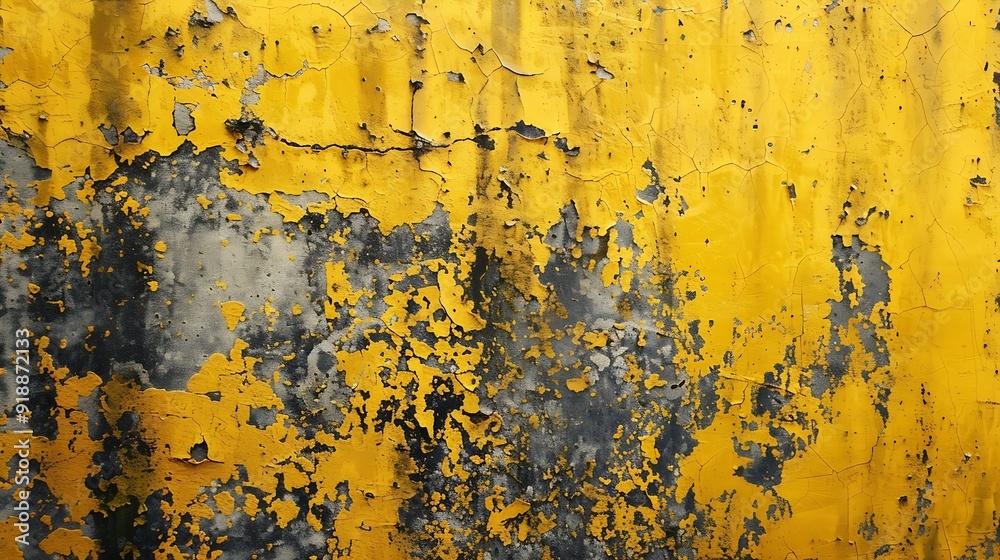 Poster Abstract yellow background with texture Grunge textures and backgrounds Perfect background with space Vintage Retro Aged Dirt Grain : Generative AI