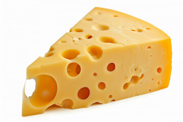 a slice of cheese isolated on white background, version 3