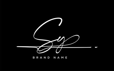 SY letter beauty handwriting vector logo.