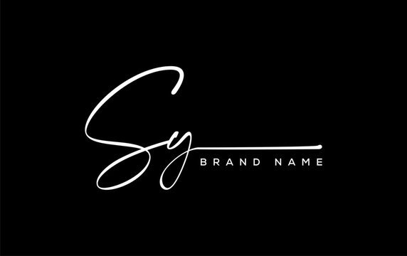 SY letter beauty handwriting vector logo.