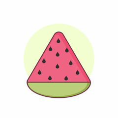 minimalist watermelon icon for websites and apps vector illustration