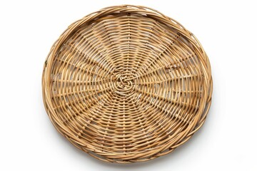 Fototapeta premium Alone wicker mat on white background