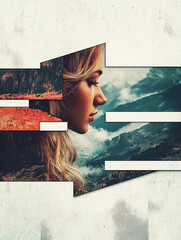 Surreal Portrait Collage with Nature Elements