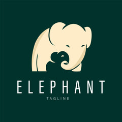 Abstract Elephant Logo Design with Colorful Geometric Shapes