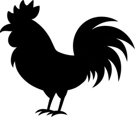 Chicken silhouette. Rooster black icon on white background
