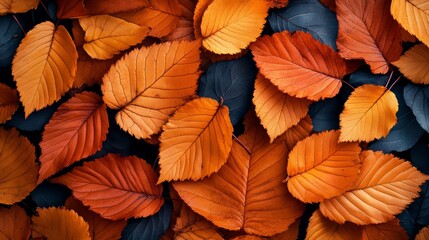 Fototapeta premium Colorful autumn leaves in a textured background