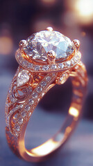 Close-up of a Diamond Engagement Ring