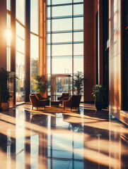 Elegant Hotel Lobby with Modern Interior Design