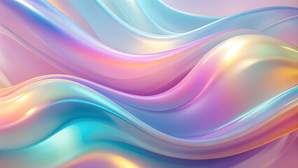 Abstract fluid pastel waves on melted plastic texture wrinkled silicone sheet background. 