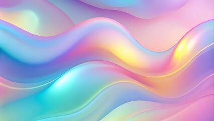 Obraz premium Abstract fluid pastel waves on melted plastic texture wrinkled silicone sheet background. 
