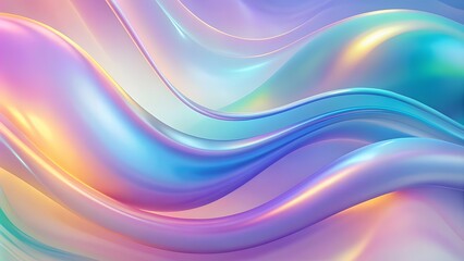 Obraz premium Abstract fluid pastel waves on melted plastic texture wrinkled silicone sheet background. 