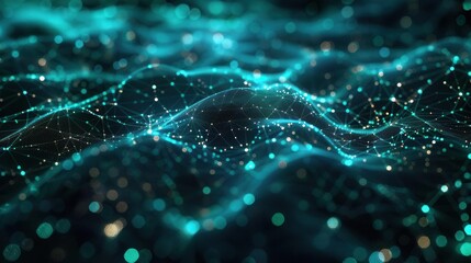 Abstract digital network with glowing connections