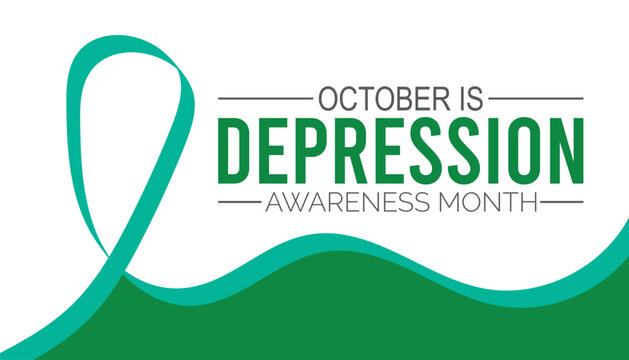 Depression Awareness Month is observed every year on October.Holiday concept background, placard, banner design template Vector illustration background design.