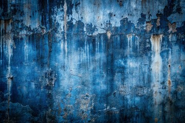 A weathered, abstract dark blue grunge concrete wall texture serves as a rugged, vintage-inspired background, evoking a sense of distressed, industrial urban decay.