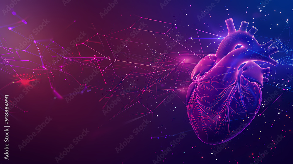 Wall mural Digital illustration of heart anatomy