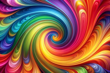 Fototapeta premium Vibrant swirling shapes and colors blend in a mesmerizing abstract background, ideal for use as a stunning wallpaper or design element in various creative projects.