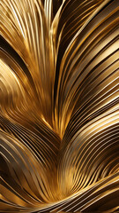 A high-resolution 3D rendering of abstract lines symbolizing wealth and prosperity, featuring golden hues and elegant curves, with dynamic lighting to enhance the sense of luxury.
