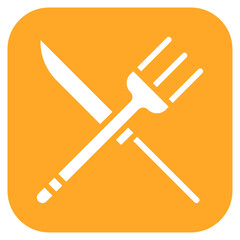 Crossed Fork and Knife icon vector image. Can be used for Physical Wellbeing.