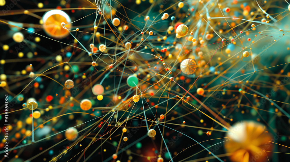 Poster complexity of big business data with a background featuring a network of interconnected data points,