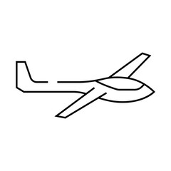 glider airplane aircraft line icon vector. glider airplane aircraft sign. isolated contour symbol black illustration